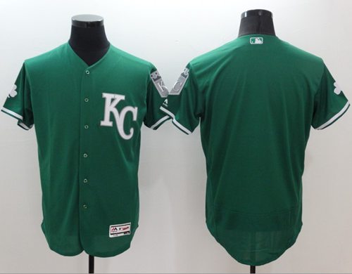 Royals Blank Green Celtic Flexbase Authentic Collection Stitched MLB Jersey - Click Image to Close
